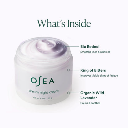 OSEA Dream Night Cream with Bio-Retinol - Anti-Aging Hydrating Face Cream, Plumps & Firms, 1.9 oz Avelisse