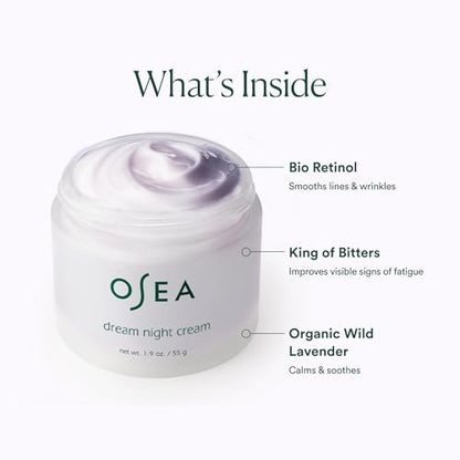 OSEA Dream Night Cream with Bio-Retinol - Anti-Aging Hydrating Face Cream, Plumps & Firms, 1.9 oz Avelisse