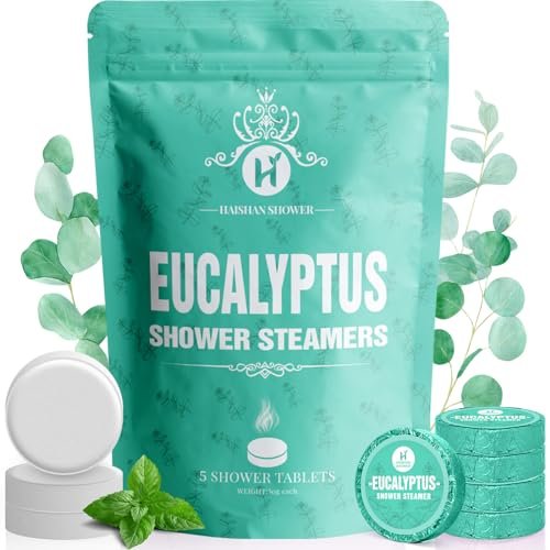 Organic Eucalyptus & Mint Shower Steamers Aromatherapy - 5-Pack Basket Gift Set for Mom, Wife, Women, Men - görsel 2