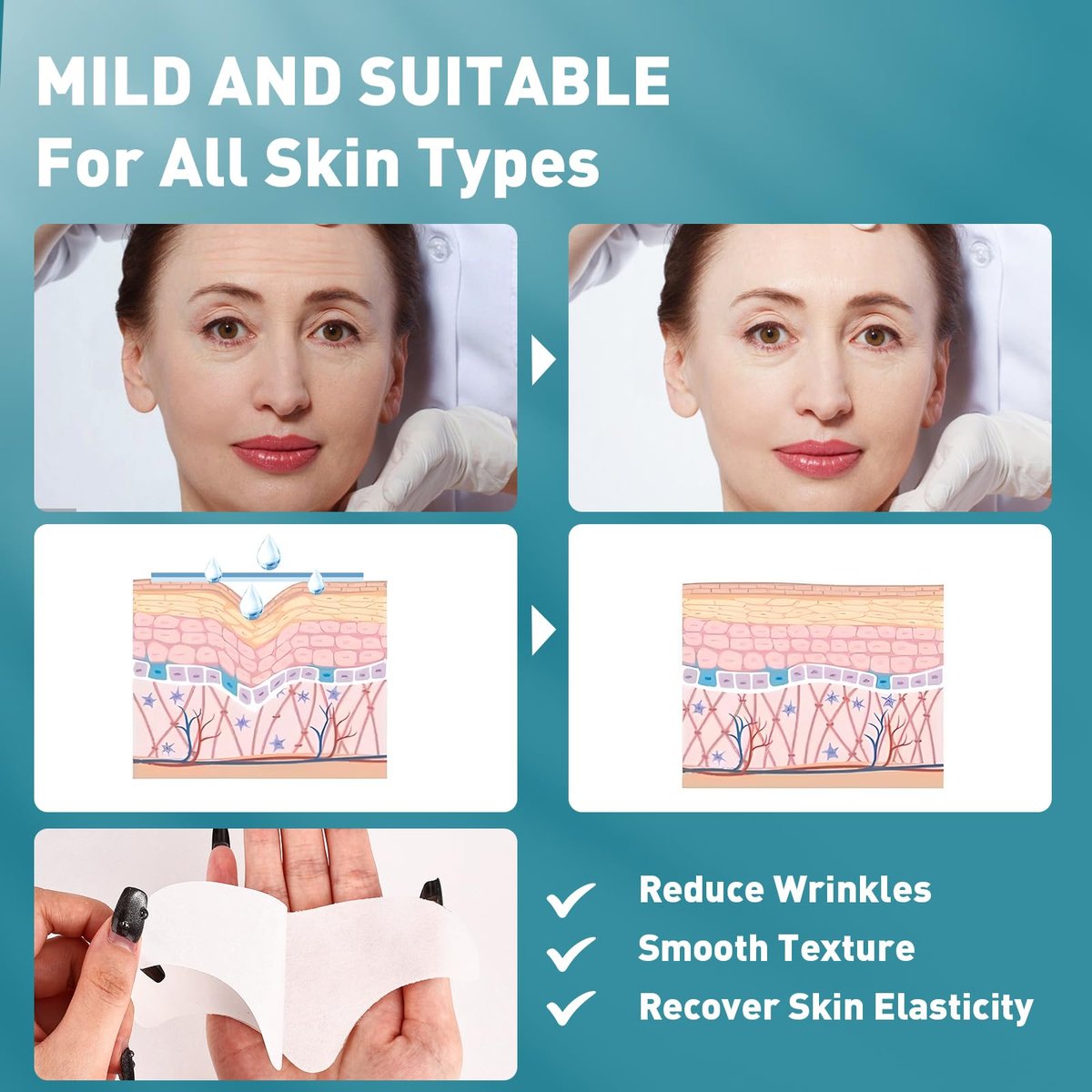 YHOVID 28 Pcs Forehead Wrinkle Patches - Anti Wrinkle Facial Patches with Collagen and Vitamin E for Overnight Use to Smooth Fine Frown Lines & Wrinkles - görsel 9