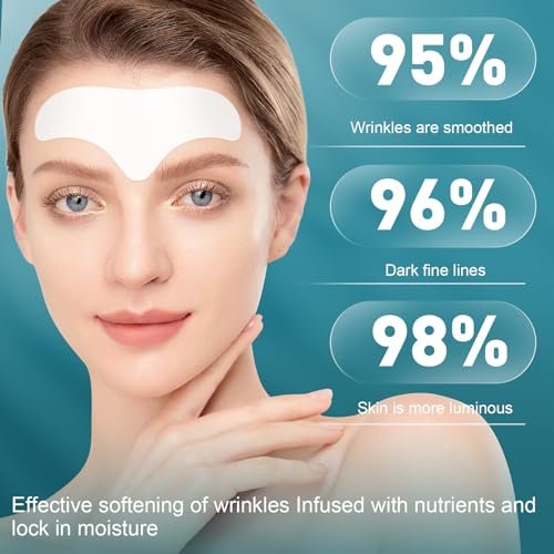 YHOVID 28 Pcs Forehead Wrinkle Patches - Anti Wrinkle Facial Patches with Collagen and Vitamin E for Overnight Use to Smooth Fine Frown Lines & Wrinkles - görsel 4