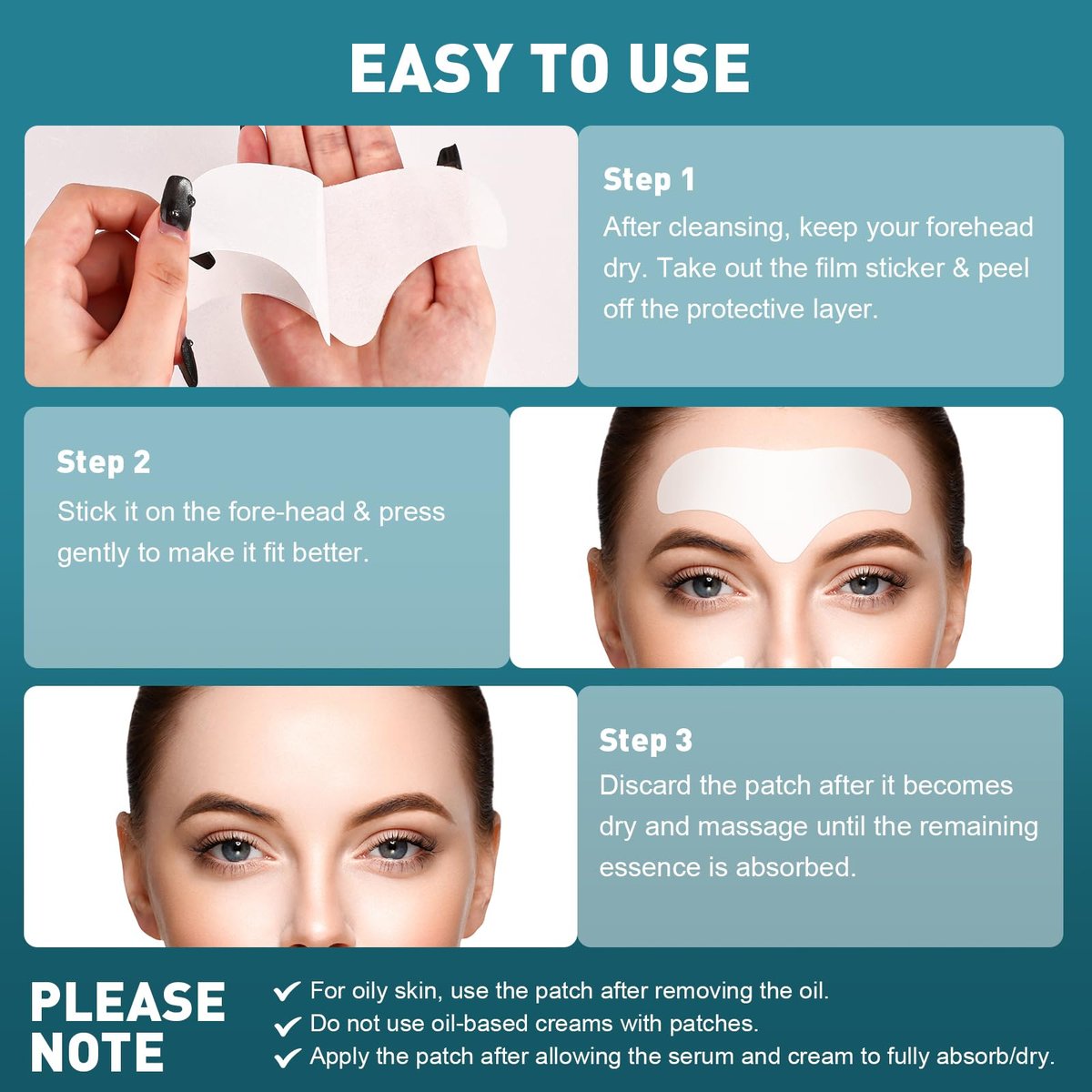 YHOVID 28 Pcs Forehead Wrinkle Patches - Anti Wrinkle Facial Patches with Collagen and Vitamin E for Overnight Use to Smooth Fine Frown Lines & Wrinkles - görsel 11