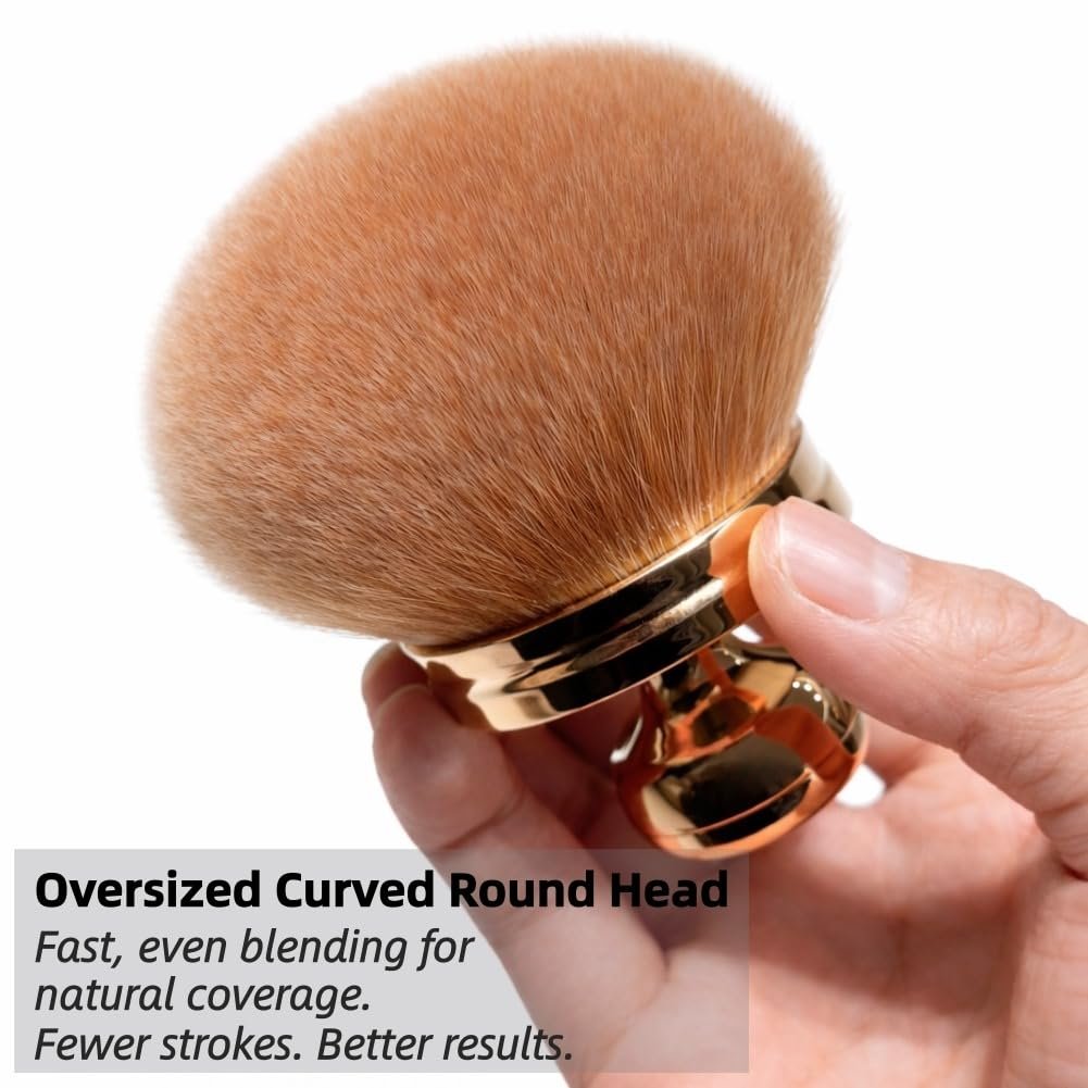 GOERTI Extra Large Self Tanner Brush – Ultra-Dense Kabuki Foundation Brush for Streak-Free Tanning Mousse, Bronzer, Body Foundation & Glow Cream Avelisse