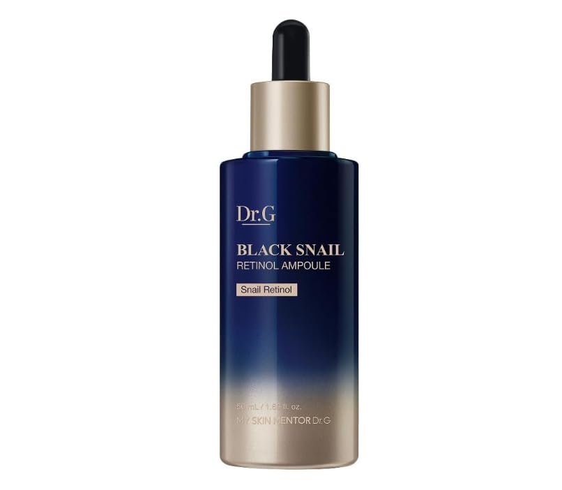 Dr. G Black Snail Retinol Ampoule - Korean Anti-Aging Serum with Snail Mucin & Retinol for Glowing Skin, Pore Minimizer, 1.69 fl oz Avelisse