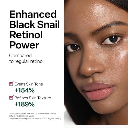 Dr. G Black Snail Retinol Ampoule - Korean Anti-Aging Serum with Snail Mucin & Retinol for Glowing Skin, Pore Minimizer, 1.69 fl oz Avelisse
