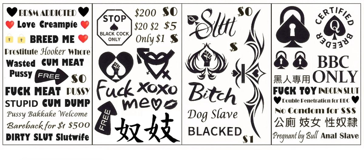 Queen of Spades Temporary Tattoos – 4 Sheets, 57 Counts, BDSM & Sexy Phrases - görsel 3