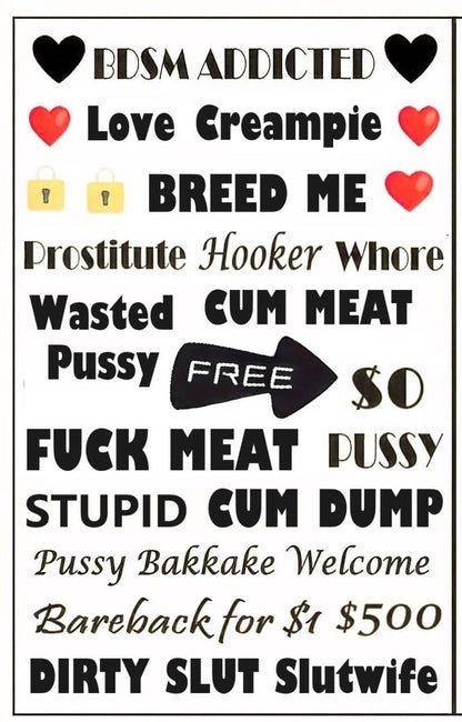 Queen of Spades Temporary Tattoos – 4 Sheets, 57 Counts, BDSM & Sexy Phrases