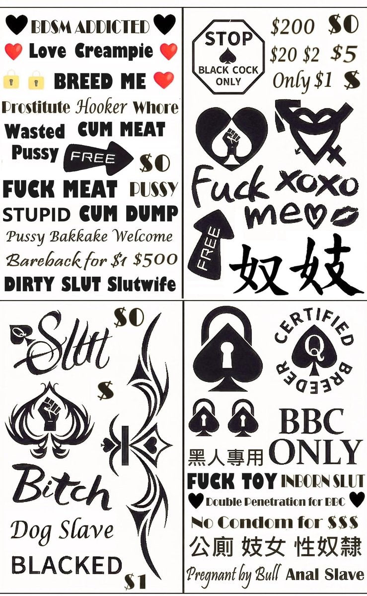 Queen of Spades Temporary Tattoos – 4 Sheets, 57 Counts, BDSM & Sexy Phrases - görsel 1