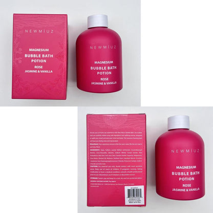 Magnesium Bubble Bath Rose Jasmine Vanilla – Long Lasting Foam, Epsom Salt for Sore Muscles, Moisturizing Relaxing Stress Relief Spa Gift for Women Avelisse