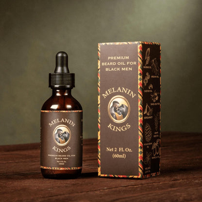 Melanin Kings Beard Oil for Black Men - Specialized Formula with Ancient African Ingredients - 100% Natural - Kenyan Sandalwood Scent - 2 Fl Oz Avelisse