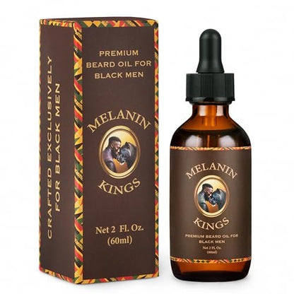 Melanin Kings Beard Oil for Black Men - Specialized Formula with Ancient African Ingredients - 100% Natural - Kenyan Sandalwood Scent - 2 Fl Oz Avelisse