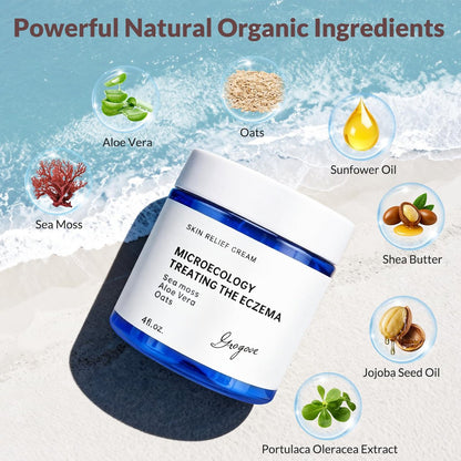 Crogooe Natural Soothing Eczema Cream – Fragrance-Free Moisturizer for Dry, Itchy & Sensitive Skin with Sea Moss, Aloe Vera & Oats, 4 oz Avelisse