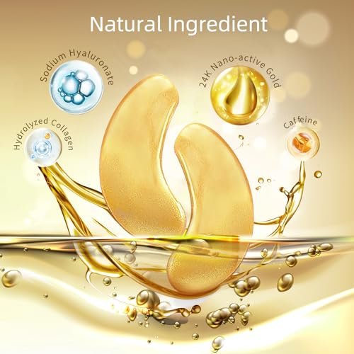 USTELIR Under Eye Patches – 40 Pairs 24K Gold Eye Mask for Dark Circles, Puffy Eyes, Wrinkles & Under-Eye Bags – Skin Care Treatment for Men & Women - görsel 6