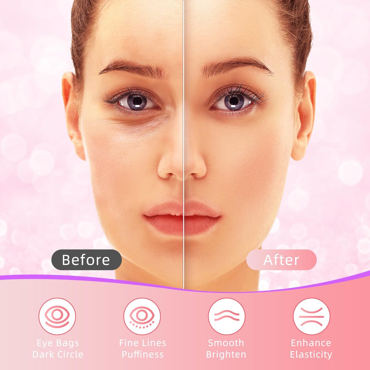 USTELIR Under Eye Patches 40 Pairs - Rose Infused Eye Mask for Dark Circles, Puffy Eyes, Bags, and Wrinkles - Eye Treatment Skin Care for Men & Women - görsel 7