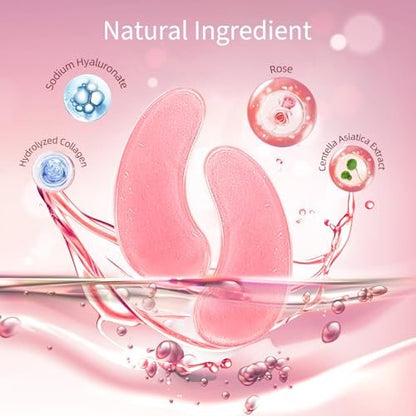 USTELIR Under Eye Patches 40 Pairs - Rose Infused Eye Mask for Dark Circles, Puffy Eyes, Bags, and Wrinkles - Eye Treatment Skin Care for Men & Women