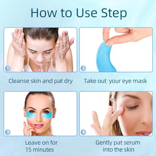 USTELIR Under Eye Patches – 40 Pairs Eye Mask for Dark Circles, Puffy Eyes, Undereye Bags & Wrinkles with Hyaluronic Acid – Eye Treatment Skin Care for Men & Women - görsel 12