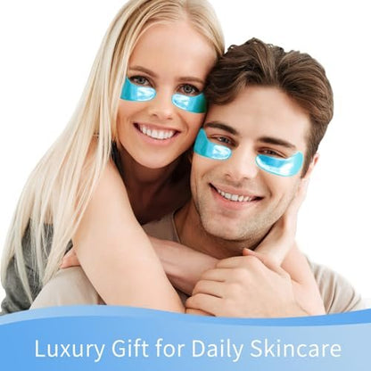 USTELIR Under Eye Patches – 40 Pairs Eye Mask for Dark Circles, Puffy Eyes, Undereye Bags & Wrinkles with Hyaluronic Acid – Eye Treatment Skin Care for Men & Women