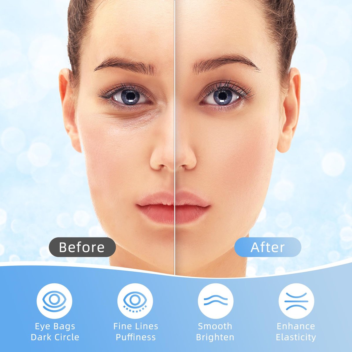 USTELIR Under Eye Patches – 40 Pairs Eye Mask for Dark Circles, Puffy Eyes, Undereye Bags & Wrinkles with Hyaluronic Acid – Eye Treatment Skin Care for Men & Women - görsel 7