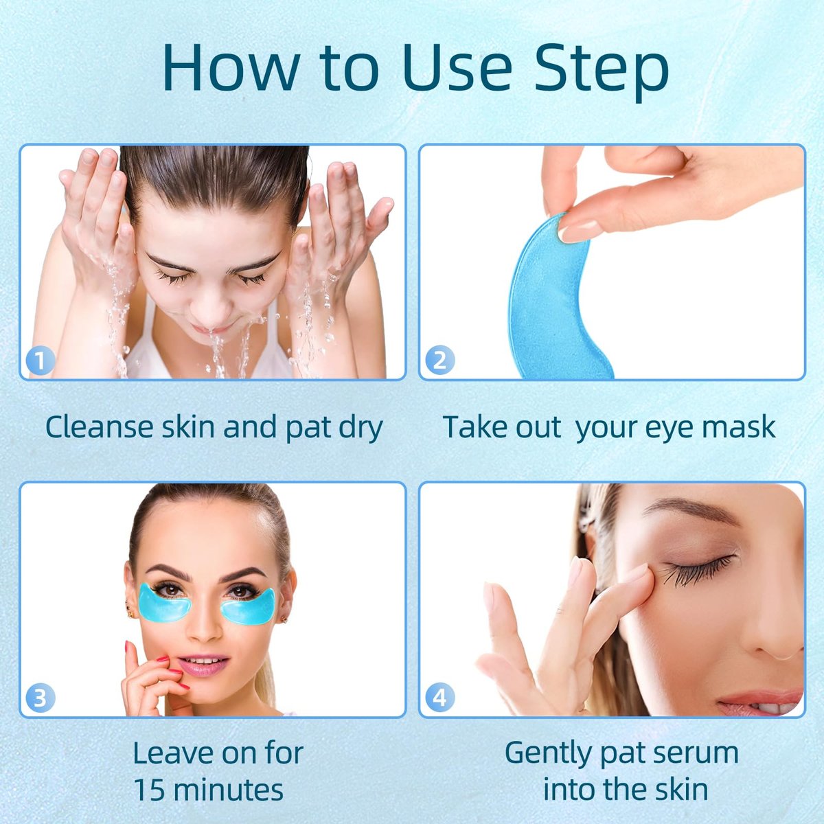 USTELIR Under Eye Patches – 40 Pairs Eye Mask for Dark Circles, Puffy Eyes, Undereye Bags & Wrinkles with Hyaluronic Acid – Eye Treatment Skin Care for Men & Women - görsel 11