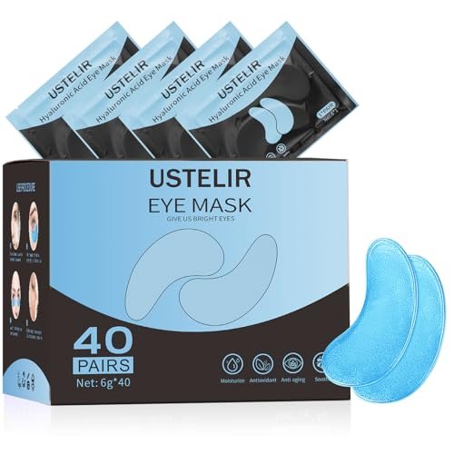 USTELIR Under Eye Patches – 40 Pairs Eye Mask for Dark Circles, Puffy Eyes, Undereye Bags & Wrinkles with Hyaluronic Acid – Eye Treatment Skin Care for Men & Women - görsel 2