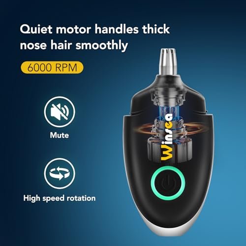 Winsea Ear and Nose Hair Trimmer – Precision Shaver for Men & Women, USB Rechargeable, Waterproof, Quiet & Safe (Black) - görsel 10