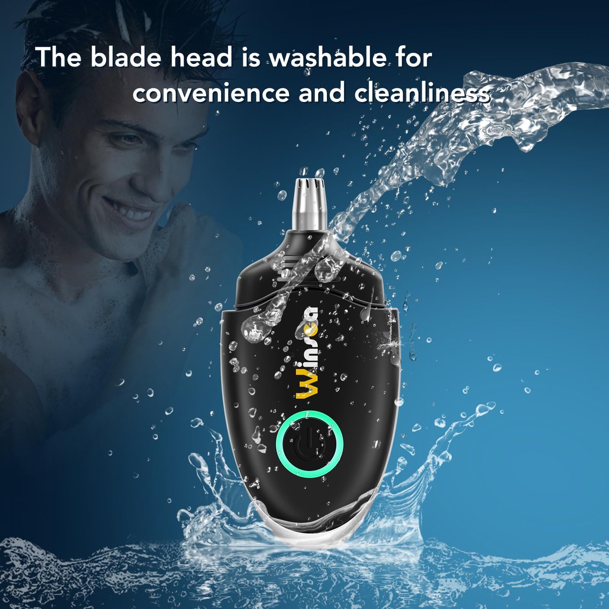 Winsea Ear and Nose Hair Trimmer – Precision Shaver for Men & Women, USB Rechargeable, Waterproof, Quiet & Safe (Black) - görsel 5