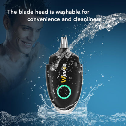 Winsea Ear and Nose Hair Trimmer – Precision Shaver for Men & Women, USB Rechargeable, Waterproof, Quiet & Safe (Black)
