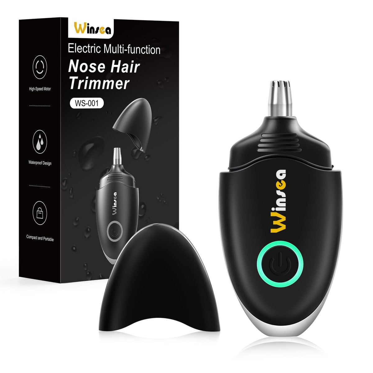 Winsea Ear and Nose Hair Trimmer – Precision Shaver for Men & Women, USB Rechargeable, Waterproof, Quiet & Safe (Black) - görsel 1