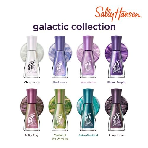 Sally Hansen Insta-Dri Galactic Nail Polish - Quick Dry, Long Lasting, Streak-Free Shine - 110 Ne-Blue-la Holographic Blue-Purple Nail Color - görsel 9