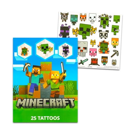 Minecraft Temporary Tattoos for Kids and Adults - 75 Pack Party Favors Goodie Bags and More - görsel 4