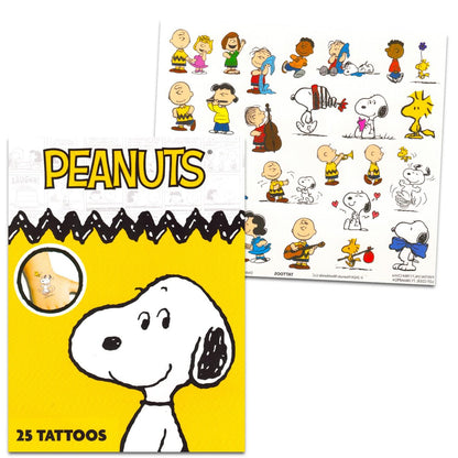 Peanuts Temporary Tattoos for Kids and Adults - 75 Charlie Brown Tattoos for Party Favors, Goodie Bags, and More