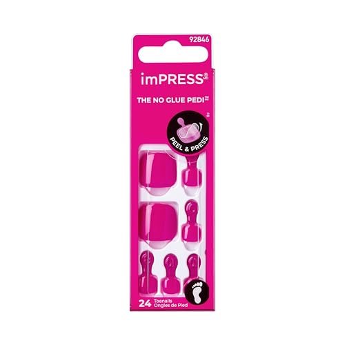 imPRESS Sweet as Honey No Glue Mani Press On Nails - Short Medium Pink Squoval - 24 Nails with Prep Pad & File - görsel 2