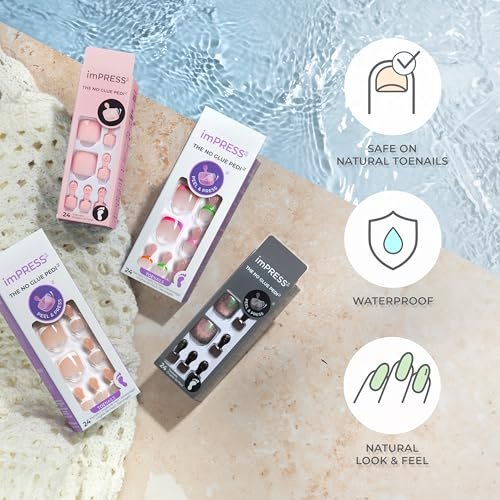 imPRESS Sweet as Honey No Glue Mani Press On Nails - Short Medium Pink Squoval - 24 Nails with Prep Pad & File - görsel 8