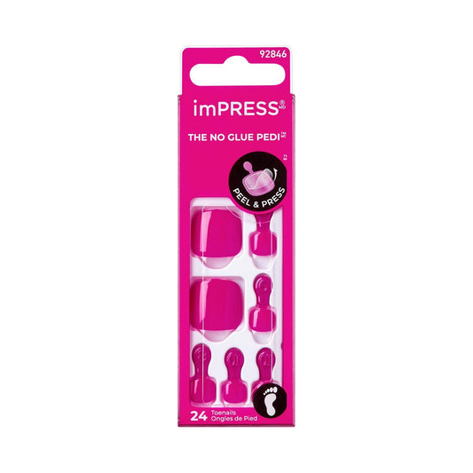 imPRESS Sweet as Honey No Glue Mani Press On Nails - Short Medium Pink Squoval - 24 Nails with Prep Pad & File