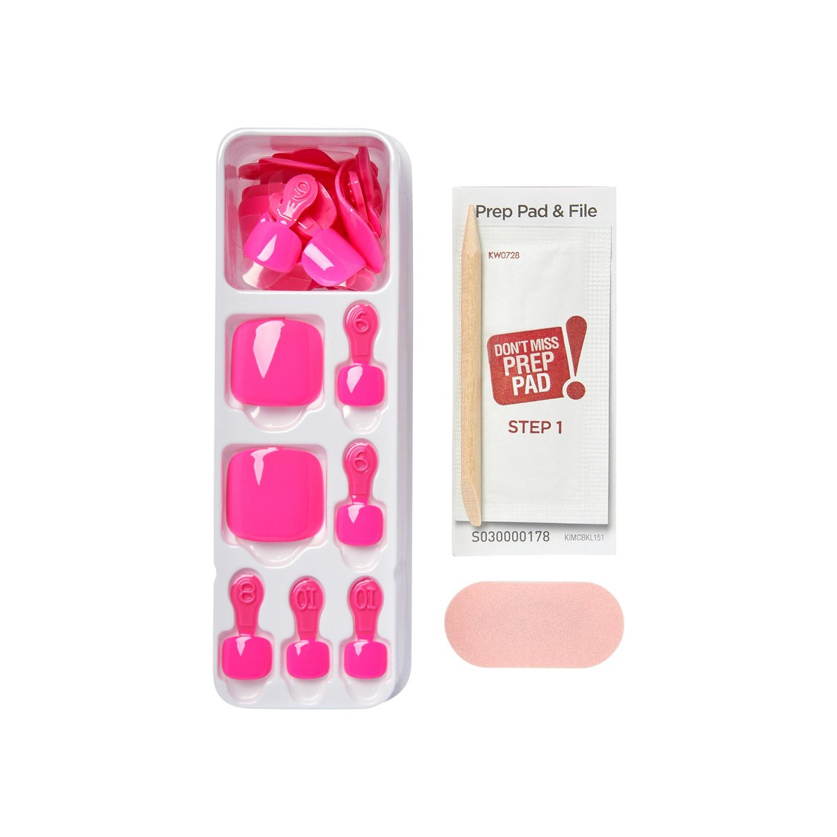 KISS imPRESS No Glue Pedi Press-On Nails, 'Time After Time' Medium Pink, Short Squoval, 24 Nails Avelisse