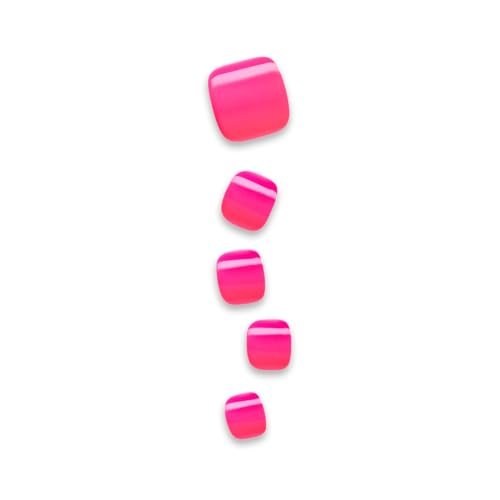 KISS imPRESS No Glue Pedi Press-On Nails, 'Time After Time' Medium Pink, Short Squoval, 24 Nails Avelisse