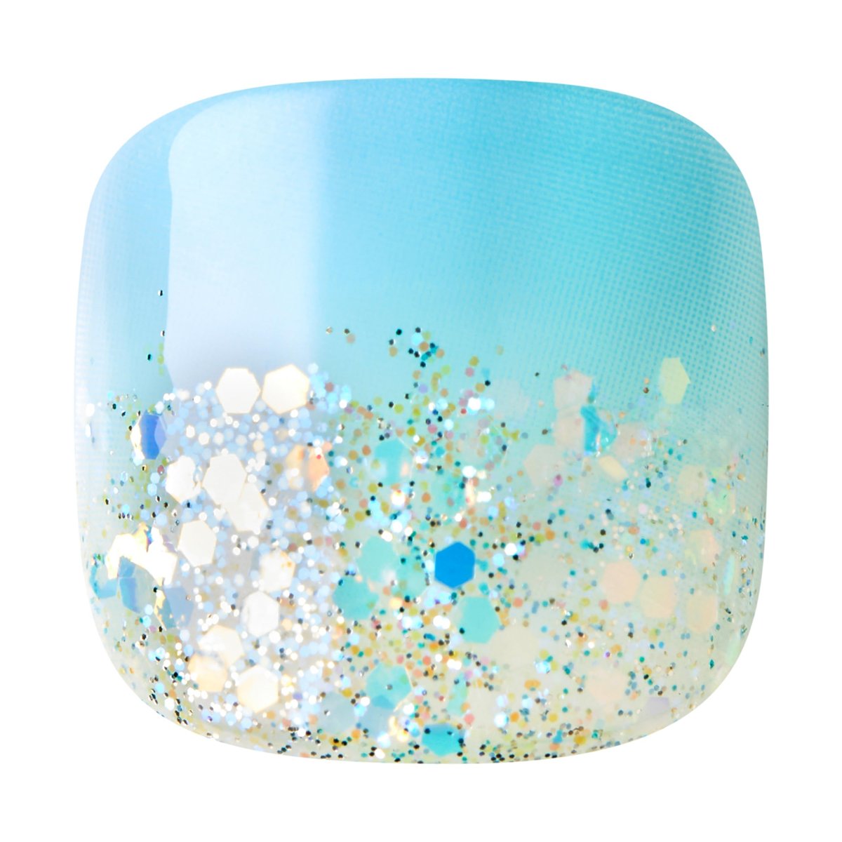 KISS imPRESS No Glue Pedi Press-On Nails - 'Last Flowers' Design, Medium Blue, Short Squoval Shape, 24 Nails - görsel 15