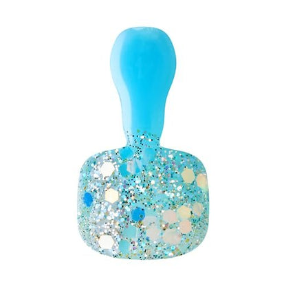 KISS imPRESS No Glue Pedi Press-On Nails - 'Last Flowers' Design, Medium Blue, Short Squoval Shape, 24 Nails