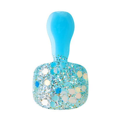 KISS imPRESS No Glue Pedi Press-On Nails - 'Last Flowers' Design, Medium Blue, Short Squoval Shape, 24 Nails