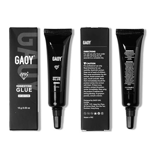 GAOY Multi-Functional Rhinestone Glue - Strong Adhesion 3D Gel Nail Art Glue for Nail Charms, Gems, and Jewels Decoration, 15g No Wipe UV Light Cure - görsel 13