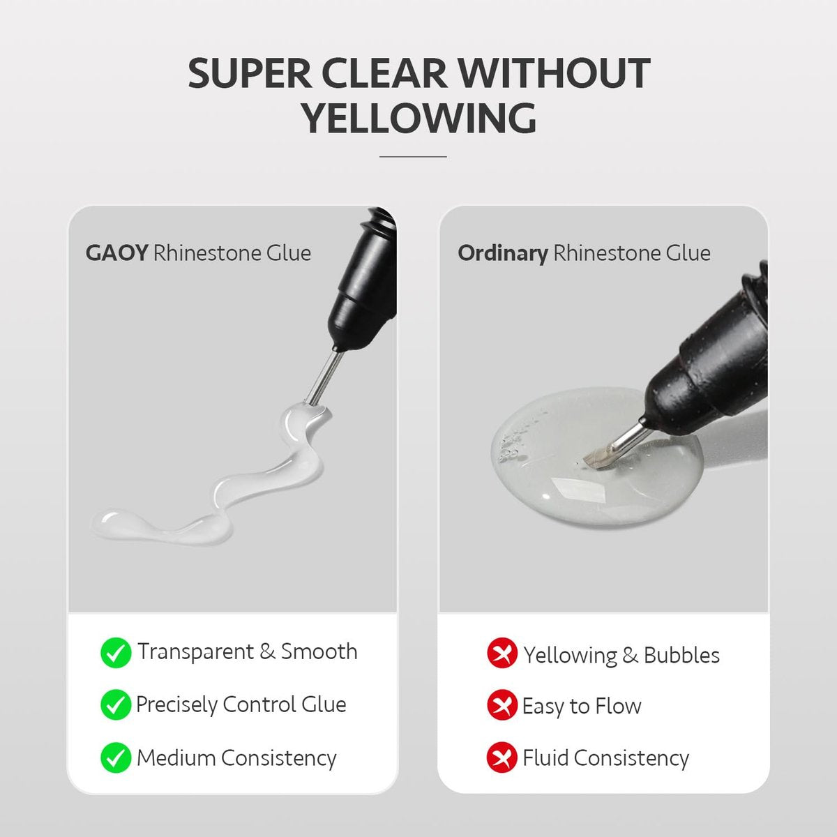 GAOY Multi-Functional Rhinestone Glue - Strong Adhesion 3D Gel Nail Art Glue for Nail Charms, Gems, and Jewels Decoration, 15g No Wipe UV Light Cure - görsel 10