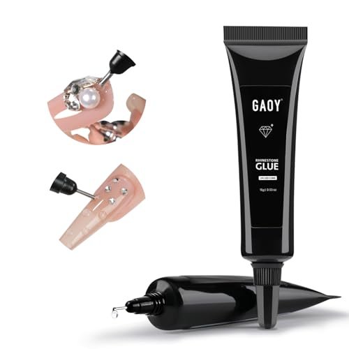 GAOY Multi-Functional Rhinestone Glue - Strong Adhesion 3D Gel Nail Art Glue for Nail Charms, Gems, and Jewels Decoration, 15g No Wipe UV Light Cure - görsel 1