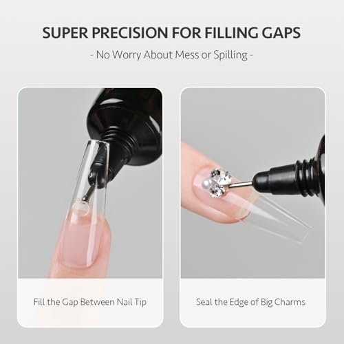 GAOY Multi-Functional Rhinestone Glue - Strong Adhesion 3D Gel Nail Art Glue for Nail Charms, Gems, and Jewels Decoration, 15g No Wipe UV Light Cure - görsel 5