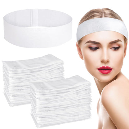 obeoby 150 Pieces Disposable Hairband for Women - Non-Woven Fabric Spa Headband for Facial, Makeup, Travel Avelisse