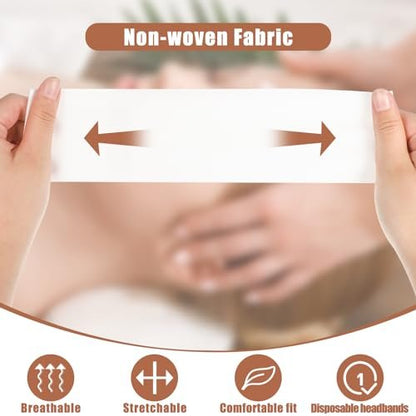 obeoby 150 Pieces Disposable Hairband for Women - Non-Woven Fabric Spa Headband for Facial, Makeup, Travel Avelisse