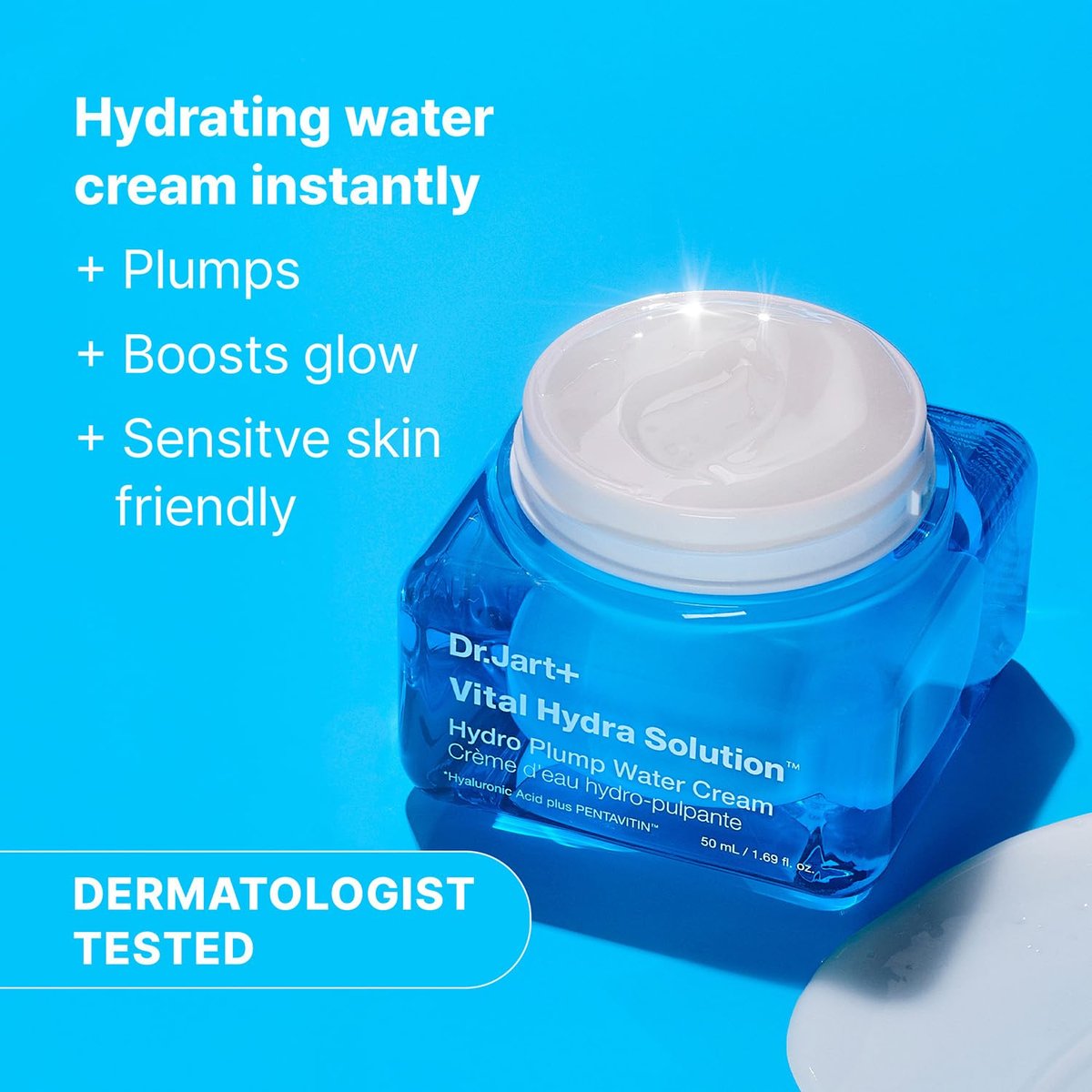 Dr.Jart+ Vital Hydra Solution Water Cream - Glass Skin Hydrating Moisturizer with Hyaluronic Acid, 1.69 oz Avelisse
