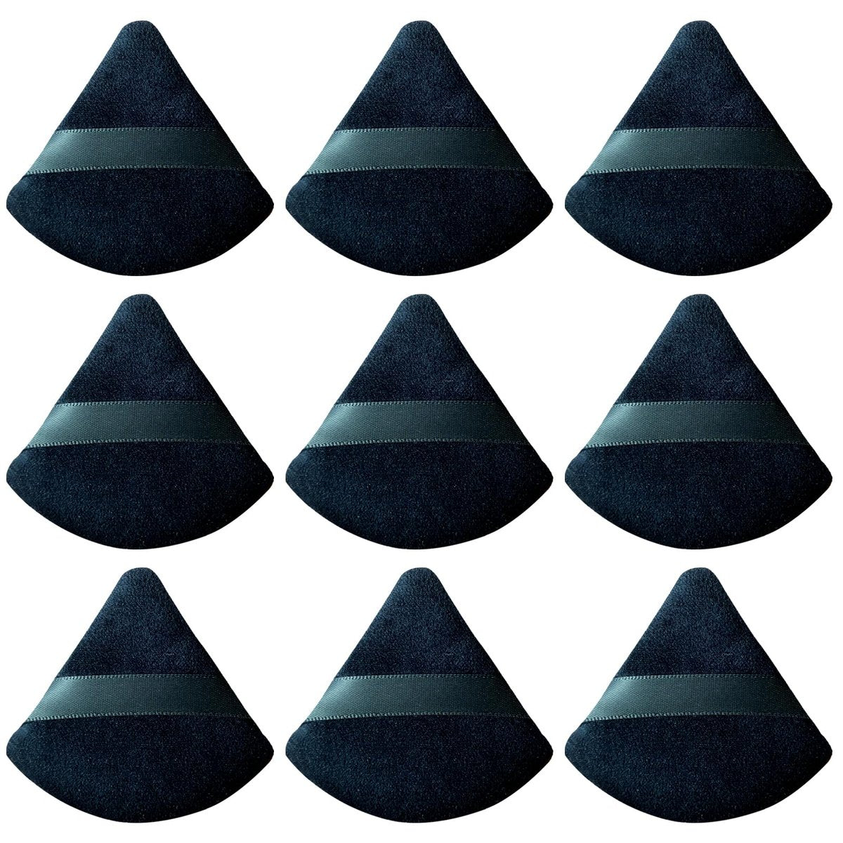9-Piece Black Powder Puff Face Makeup Sponge Set – Triangle Loose Powder Puffs for Foundation & Cosmetics - görsel 1