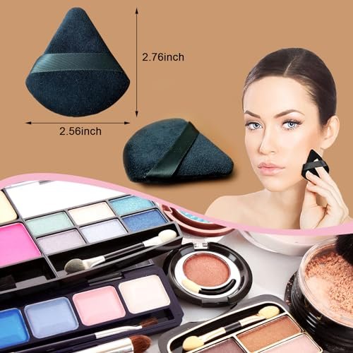 9-Piece Black Powder Puff Face Makeup Sponge Set – Triangle Loose Powder Puffs for Foundation & Cosmetics - görsel 10