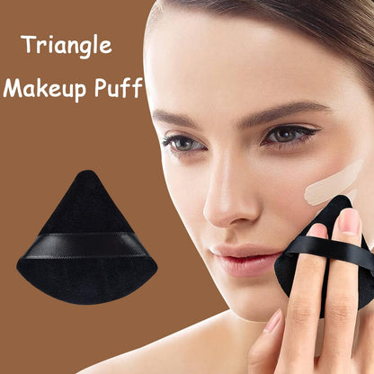 9-Piece Black Powder Puff Face Makeup Sponge Set – Triangle Loose Powder Puffs for Foundation & Cosmetics