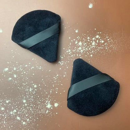 9-Piece Black Powder Puff Face Makeup Sponge Set – Triangle Loose Powder Puffs for Foundation & Cosmetics